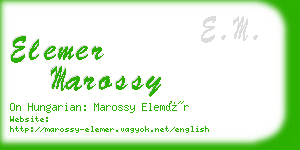 elemer marossy business card